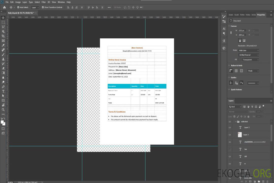 Modèle de facture de boutique en ligne template Modèle de facture de boutique en ligne template